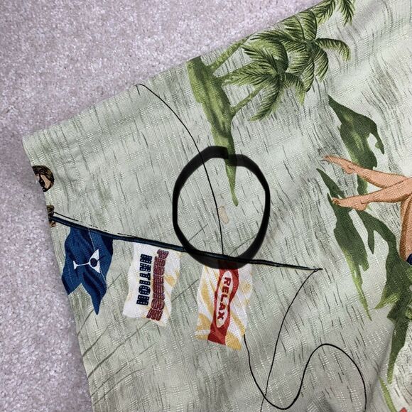 TOMMY BAHAMA RELAX Men’s L 100% Silk SS Shirt Miss Bahama Catch-a-Lot-Island - Picture 12 of 16